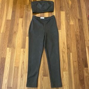 L’Atiste Women’s Green Velvet Tube Top And Pants Set Size S